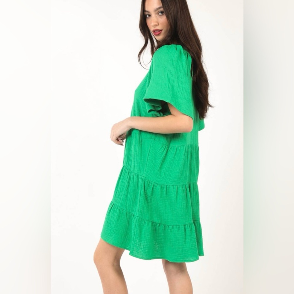 Babydoll Tiered Flare Dress 🧡 💚 - Picture 6 of 7